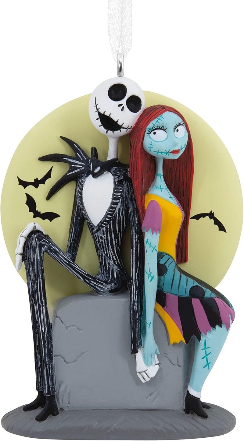 Hallmark Disney Tim Burton's The Nightmare Before Christmas Jack and Sally on Tombstone Christmas Ornament (0003HCM0845) - Image 1