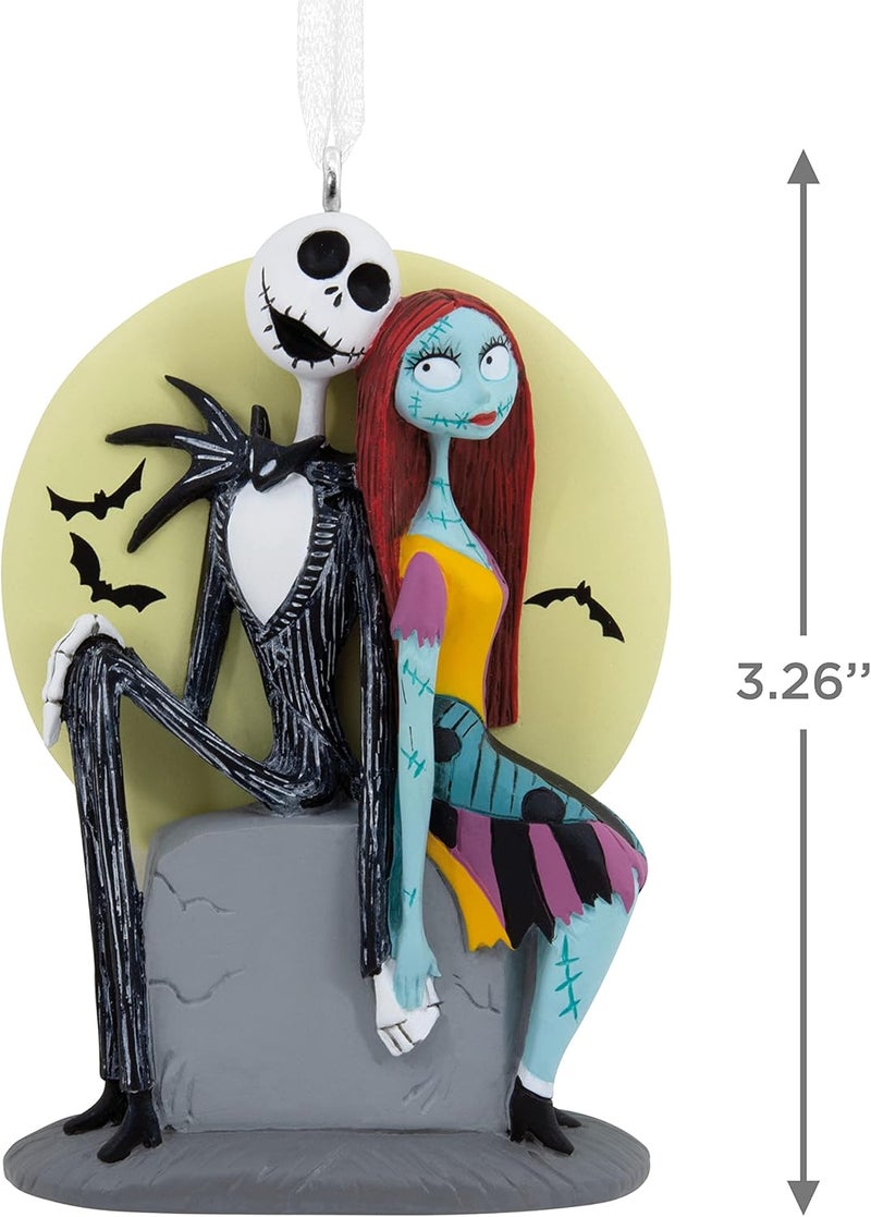 Hallmark Disney Tim Burton's The Nightmare Before Christmas Jack and Sally on Tombstone Christmas Ornament (0003HCM0845) - Image 4