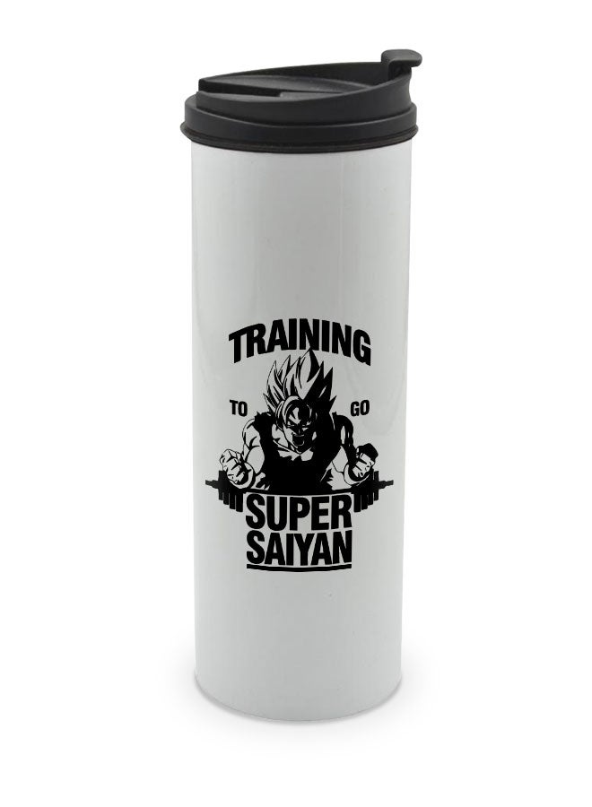 LIT Dragon Ball Z White Tumbler for Hot Drinks Dragon Ball Z White Tumbler Saiyan Travel Coffee Tumbler Gym Motivation Gym Rat Gift-Dragon Ball GT - Image 1