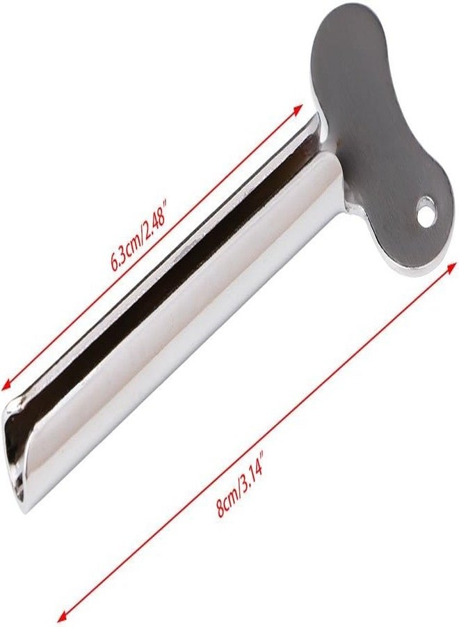 Sluswallow Silver Metal Toothpaste Squeezer Stainless Steel for Key Heart Shaped Tube Dispenser for Home Bedroom Bathroom Accessory Toothpaste Squeezer Stainless Steel Toothpaste Squeezer Roller, Tube Squeezers - Image 2