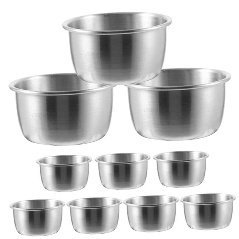 Stainless Steel Sauce Cups Set of 10 Dipping Bowls For Home Restaurant Party - Image 2