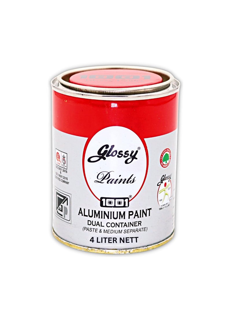 1001 1001 Aluminium Paints Dual Container (Paste & Medium Separate) | For Metal Gates, Window, Sutter, Machinery, Woods, Air Cooler, MS Pole Etc.  - Image 1
