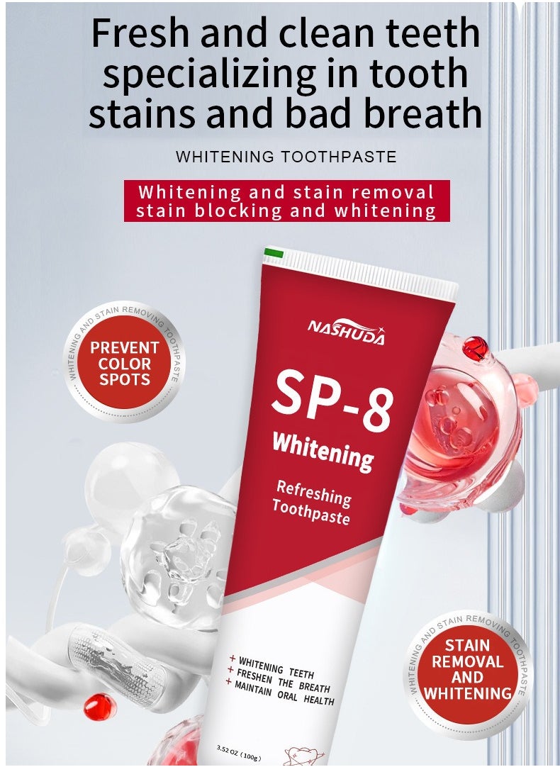 SP-8 Ultra Whitening Toothpaste, Sp-8 Probiotic Brightening Toothpaste, SP-8 Toothpaste, Probiotic Brightening Toothpaste, Deep Cleaning Care Toothpaste (2Pcs)