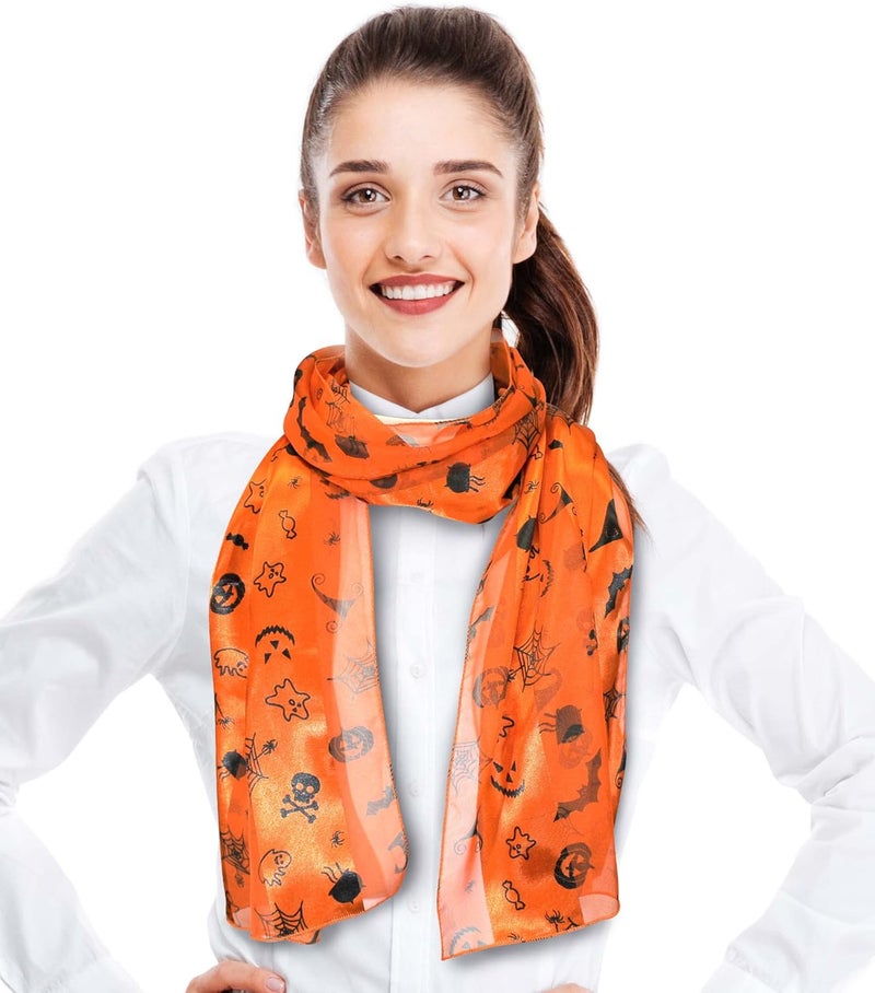 CBC Crown Store Halloween Theme Scarf Pumpkin Pattern Halloween Theme Scarf - Image 1