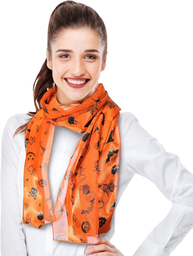 CBC Crown Store Halloween Theme Scarf Pumpkin Pattern Halloween Theme Scarf - Image 2
