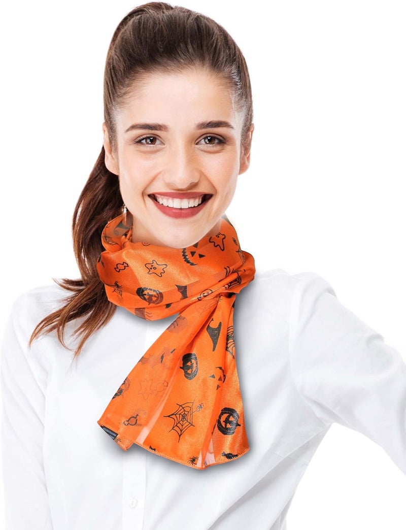 CBC Crown Store Halloween Theme Scarf Pumpkin Pattern Halloween Theme Scarf - Image 4