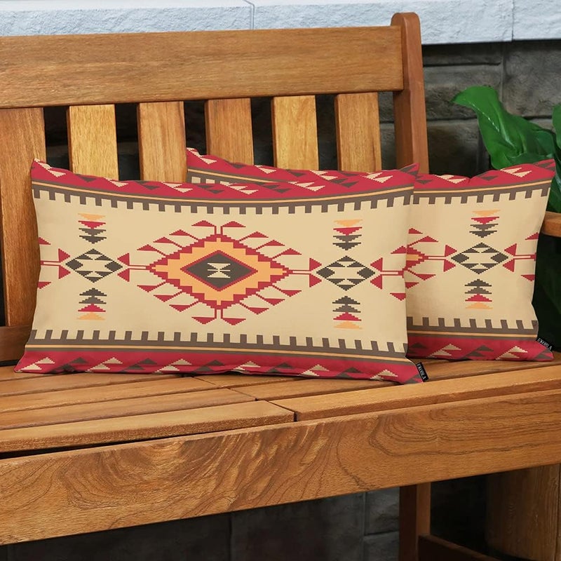 EKOBLA أغطية وسائد بنمط عتيق وألوان زاهية، مناسبة للديكور المنزلي، مقاس 12x20 بوصة - Image 3