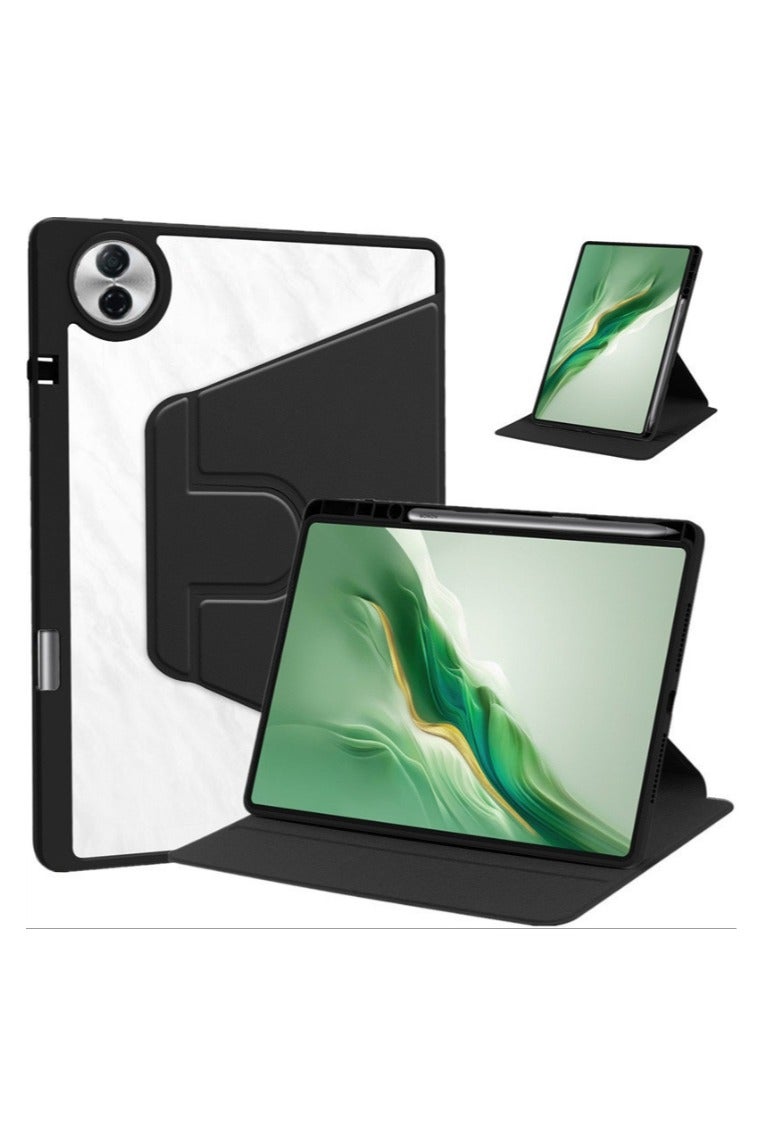 for Honor Pad 10 12.1 بوصة 2025 غطاء القضية,حالة الحماية اللوحية,تصميم الدوار 360 درجة من الاكريليك,استيقاظ / نوم تلقائي,جلد ناعم,أسود - Image 1