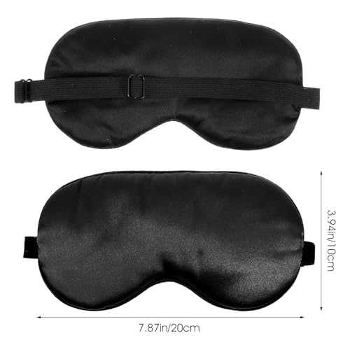 Wanmu 3 Pcs Sleep Mask Silk Blackout Eye Mask Cover with Adjustable Strap Satin Night Blindfold Eyeshade Nap for Men and Women Travel Sleeping Black Blue Green - Image 5