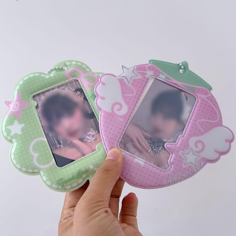WELLRI 2 Pcs Cute Photocard Holder 3 inch Kpop Idol Album Photo Card Sleeves ID Trading Card Protector for Student Kpop Fan - Image 4