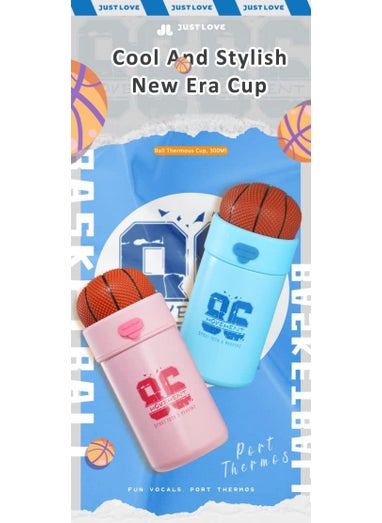 StarAndDaisy StarAndDaisy Smart Kids School Water Bottle SUS Insulated Thermos (Basketball-Blue)  - Image 2