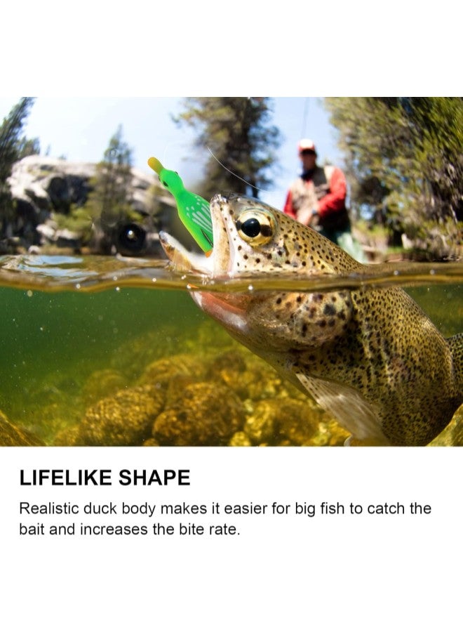 5pcs Topwater Duck Lure 3D Rubber Floating Duck Fishing Lure with Hooks Bass Fishing Bait