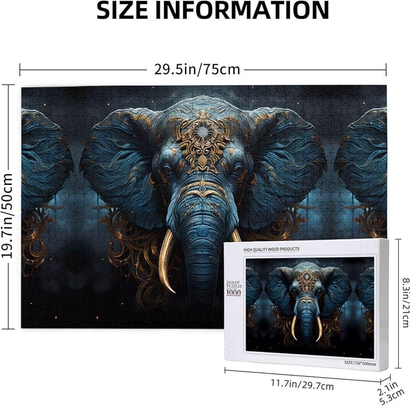 لغز بانوراما فيايا الفيل الغريب 1000 قطعة للكبار ديكور المنزل 29.5 × 19.7 بوصة - Image 4