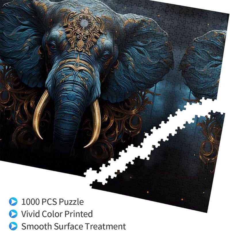 لغز بانوراما فيايا الفيل الغريب 1000 قطعة للكبار ديكور المنزل 29.5 × 19.7 بوصة - Image 3