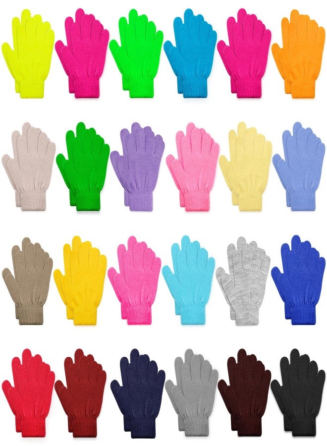 ONESING 24 Pairs Knitted Winter Gloves Children Gloves Bulk Kids Gloves for 1-3 years Boys Girls - Keep Little Hands Warm and Trendy Mixcolor - Image 1