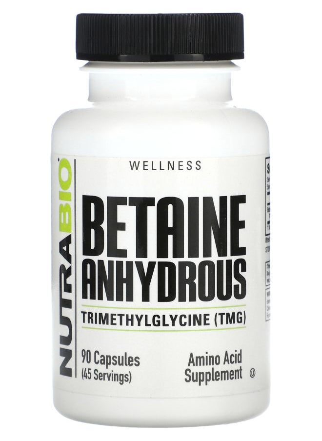NutraBio Betaine Anhydrous 90 Capsules 