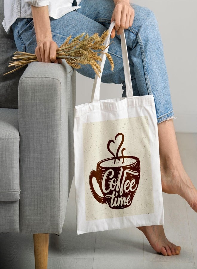ARTBUG Tote Bag for Women with zip, Aesthetic Canvas tote bag for college girls, office, stylish and reusable - Coffee Tome - D No - 267 - Image 2