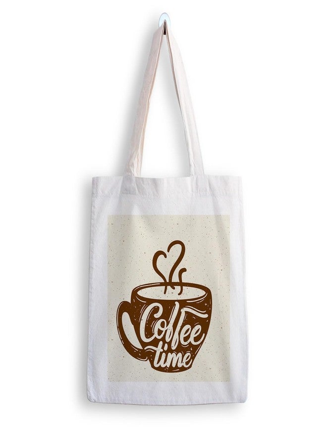 ARTBUG Tote Bag for Women with zip, Aesthetic Canvas tote bag for college girls, office, stylish and reusable - Coffee Tome - D No - 267 - Image 1