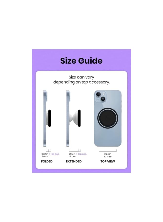 S-TOP Glitter Phone Grip & Stand (Baby Pink) – Compatible with MagSafe, Sparkle Finger Ring Kickstand for Secure Grip & Hands-Free Viewing, Adhesive/Magnetic Options - Image 4