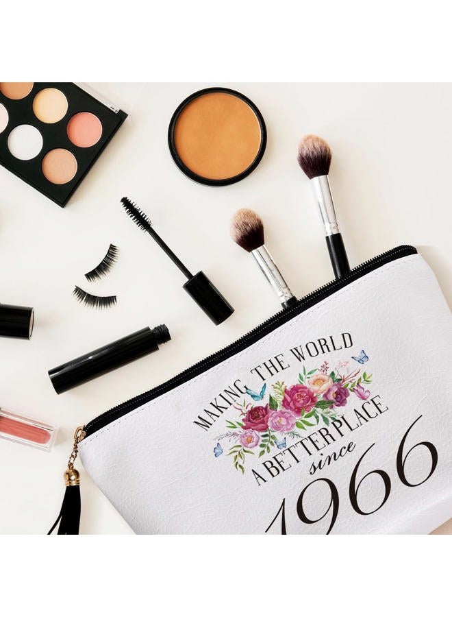 Pykfrhh Birthday Gift For Women Friendship Best Friend Birthday Gift Grandma Mom Aunt Sister Funny Makeup Bag, Since1965-60th, Dimension: 9.8 x 5.9 x 2.7 inch, Better World - Image 5