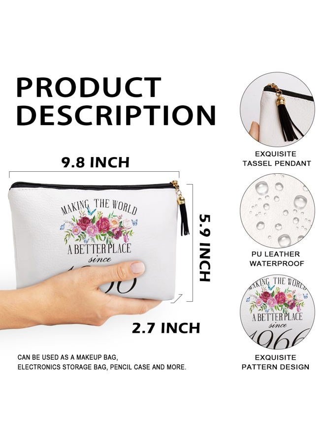 Pykfrhh Birthday Gift For Women Friendship Best Friend Birthday Gift Grandma Mom Aunt Sister Funny Makeup Bag, Since1965-60th, Dimension: 9.8 x 5.9 x 2.7 inch, Better World - Image 2
