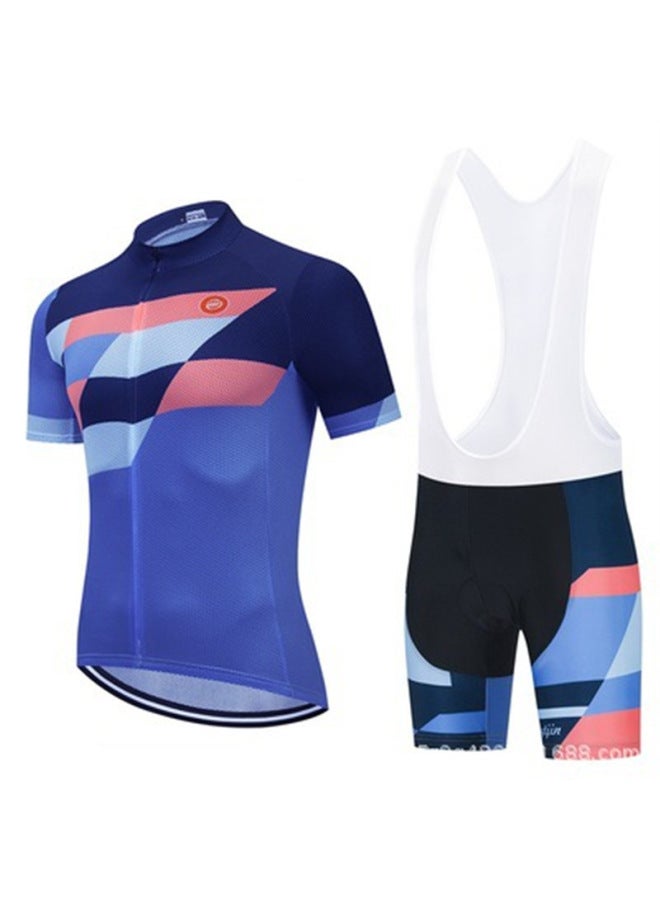 Cycling Clothing Short-sleeved Suit Men's And Women's Quick-drying Breathable Mountain Bike Top Shorts Strap