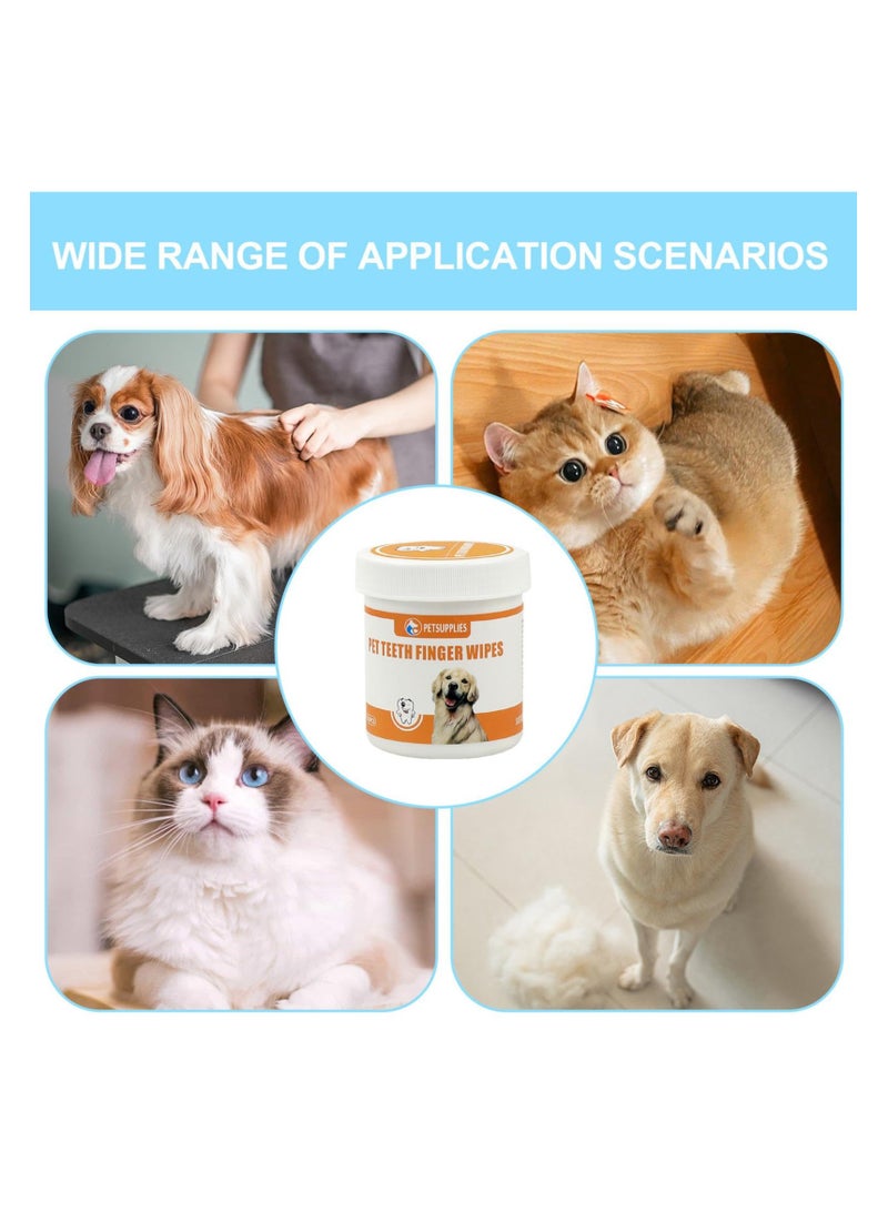 KASTWAVE Pet Teeth Cleaning Finger Wipes, Oral Cleansing Pads for Dogs and Cats, Freshen Breath, Reduce Plaque & Tartar, No Rinse Finger Toothbrush, Comfortable Grooming, 50 Wipes - Image 4