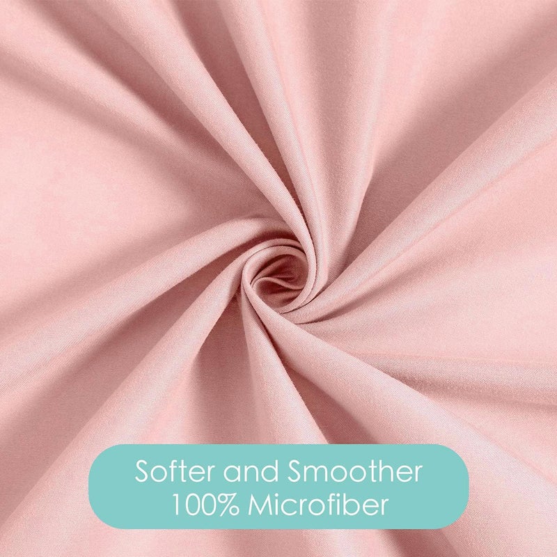 TILLYOU تيلليو غطاء وسادة للأطفال 2 حزمة مع إغلاق ظرفي، 13" × 18" من الألياف الدقيقة الناعمة للسفر للأطفال للأولاد والبنات، وردي - Image 4