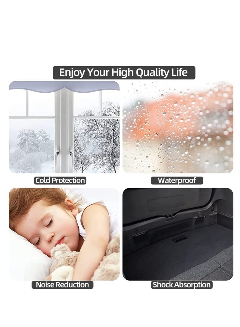 فيو شرائط عزل الأبواب والنوافذ VIO، رولين بطول 60 سم، شرائط مطاطية ذاتية اللصق على شكل D لعزل الصوت ومنع الغبار (أسود) - Image 3