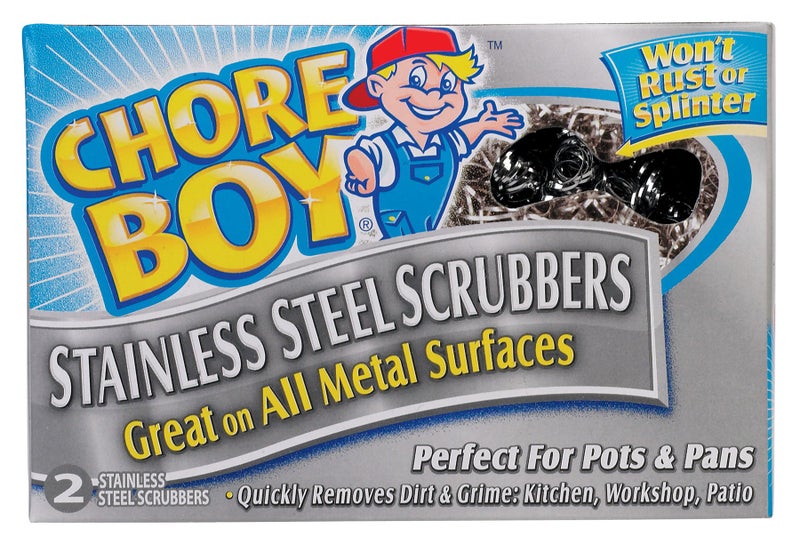 CHORE BOY 2 Count Stainless Steel Scrubbers Assorted