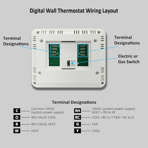 Miuputake NonProgrammable Thermostat for Home, Digital Energy-Saving Thermostat,Single-Stage Systems, 1 Heat/1 Cool, Easy DIY Install, White Backlight - Image 5