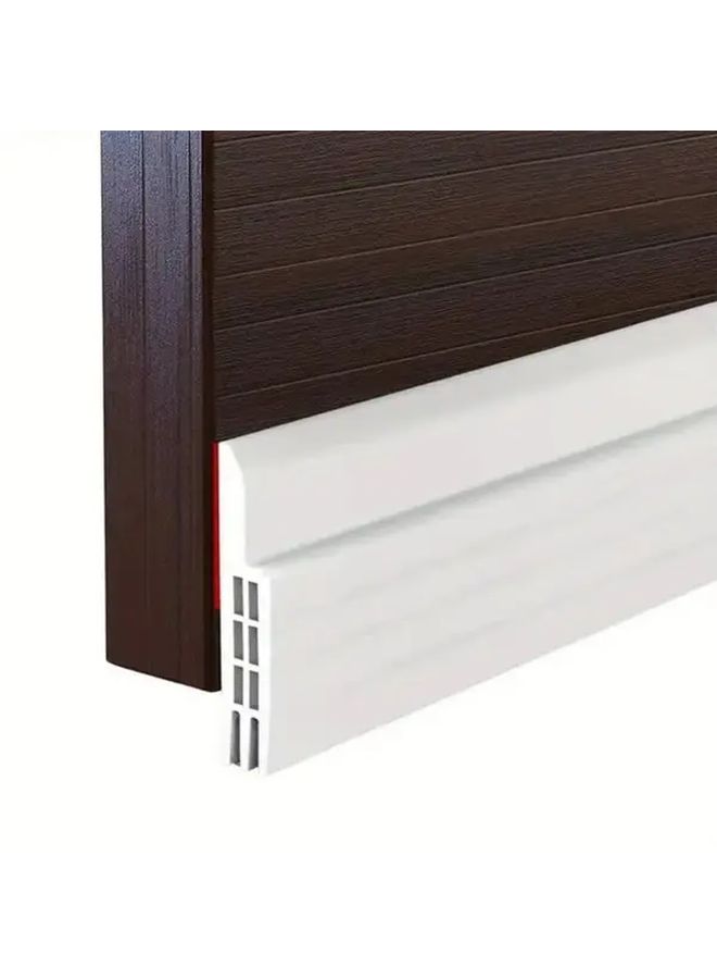 White Heavy Duty Door Bottom Seal Strip 39 37 Inch Adjustable Gap Blocker - Image 2