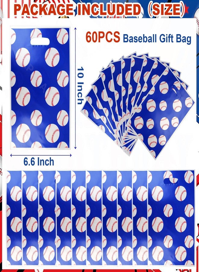 HEPAPATE 60Pcs Baseball Party Favors Bag,Baseball Treat Candy Bags with Handle,Baseball Sport Theme Gift Bags for Team Birthday Party Decorations Supplies - Image 2