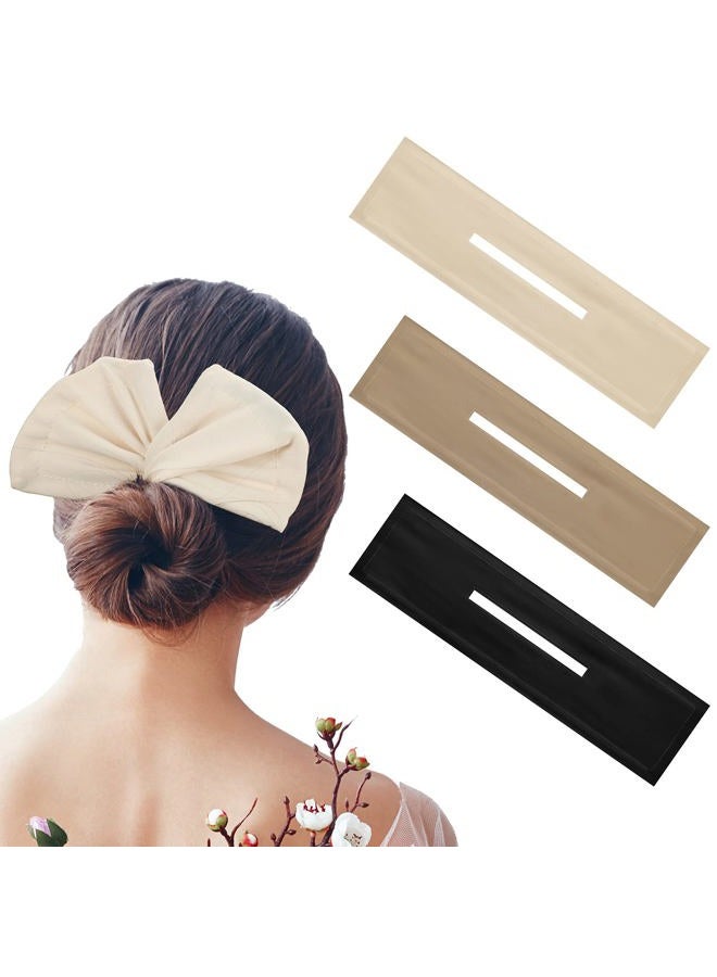 Mtlee 3 Pieces Hair Bun Maker for Women French Hairstyle Twist Donut Flexible Former Accessories Lazy Curler for Women Long Hair Styling(Black, Beige, Khaki) - Image 1