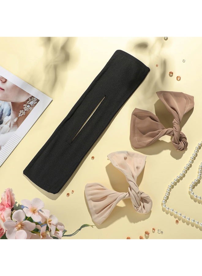 Mtlee 3 Pieces Hair Bun Maker for Women French Hairstyle Twist Donut Flexible Former Accessories Lazy Curler for Women Long Hair Styling(Black, Beige, Khaki) - Image 2