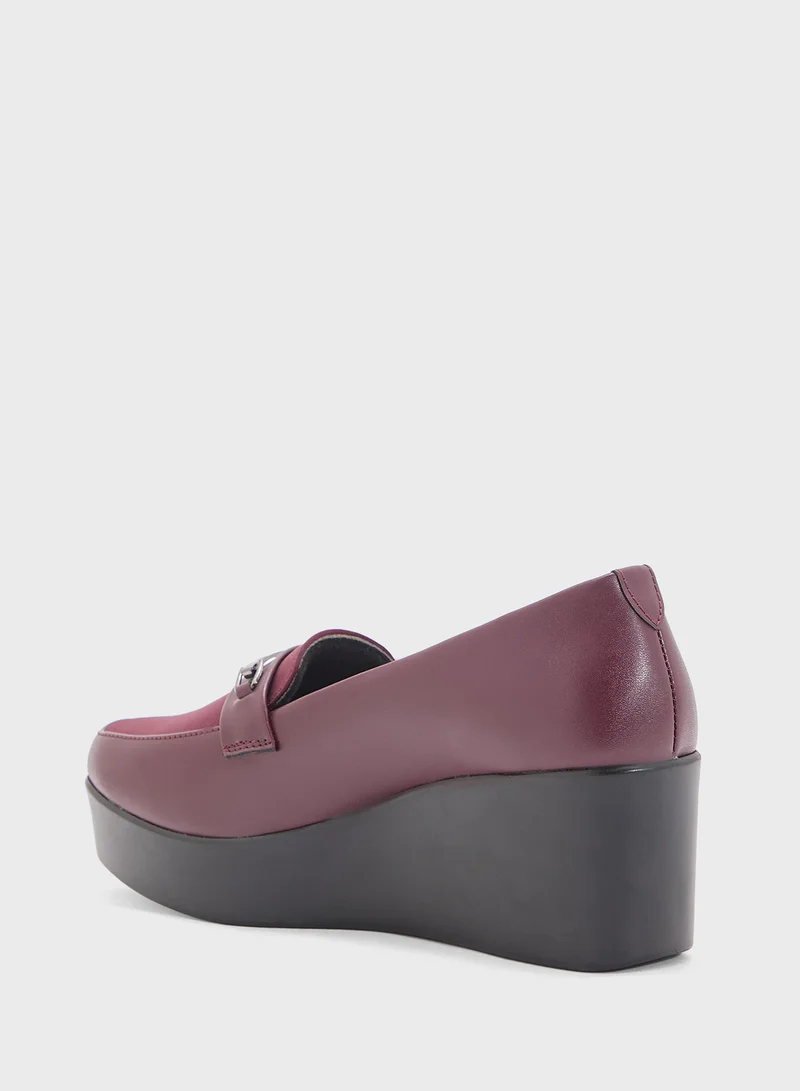 Pink Step Wedged Moccasin