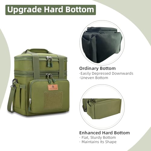 HSHRISH Lunch Box for Men, Large Expandable Tactical Lunch Bag, Durable Leakproof Cooler Bag with Molle Webbing, Lunch Box for Men Work Picnic Trip Camping, 24 Can/16 L, Army Green - Image 5
