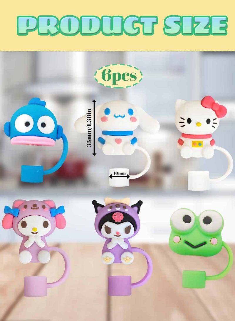 أديلي أغطية ستانلي كاب للشفاطات 6 قطع - أغطية سيليكون عالمية مقاس 10 مضادة للغبار للنادي والسفر - Image 2