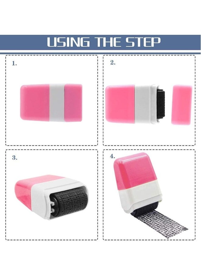 Generic - Identity Protection Roller Stamps, Identity Theft Protection Stamp for ID Blockout, Privacy Confidential and Address Blocker 2 Pcs ( Pink and Blue ) - Image 1