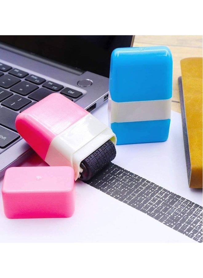 Generic - Identity Protection Roller Stamps, Identity Theft Protection Stamp for ID Blockout, Privacy Confidential and Address Blocker 2 Pcs ( Pink and Blue ) - Image 1