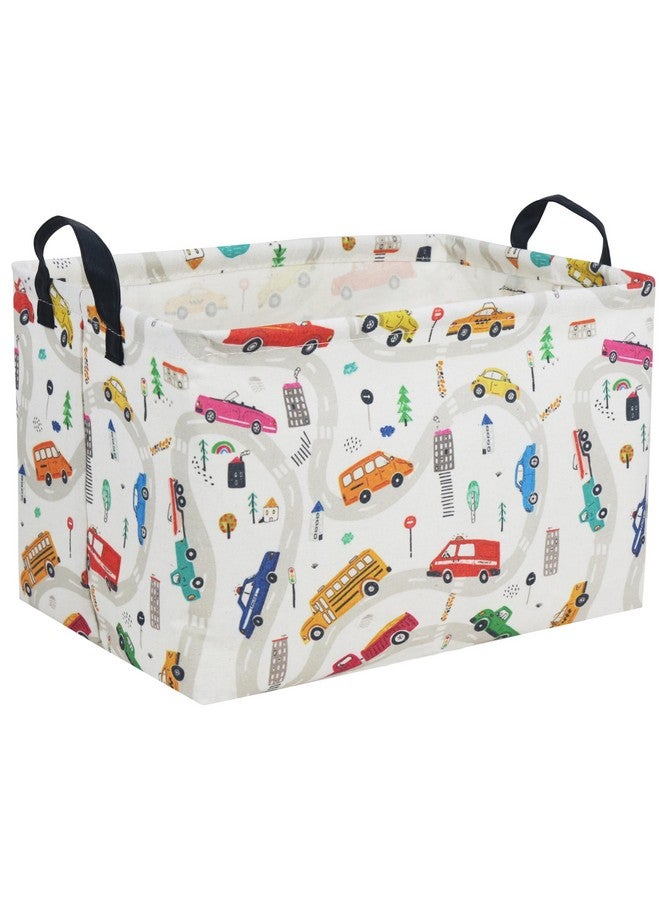 Essme Rectangular Boys Basket,Kids Storage Basket with Handles for Car Decor, Toy Box,Racing Storage Bin（Car） - Image 1
