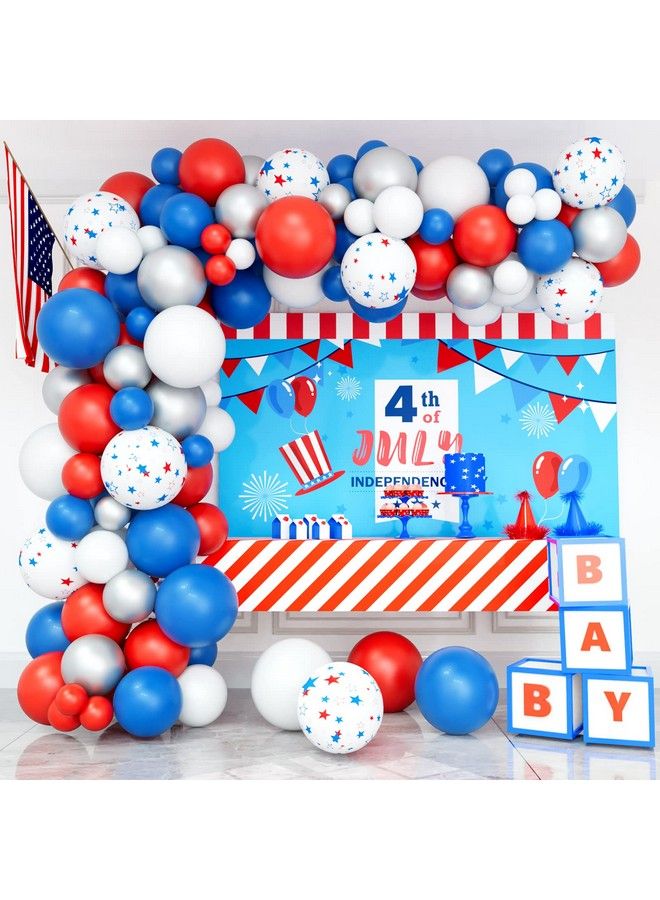 OUOshield Red White And Blue Balloon Garland 4Th Of July Balloon Garland Arch Kit Independence Day Balloon Garland Patriotic Decoration For Nautical Party Baseball Party Memorial Day - Image 3
