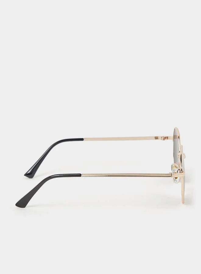 Styli Hexagon Metal Frame Sunglasses