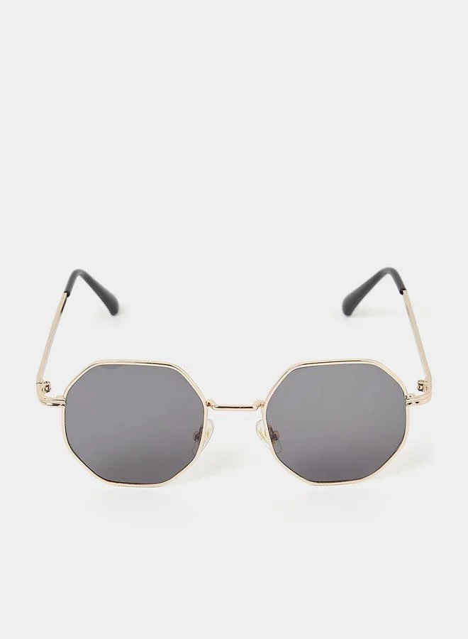 Styli Hexagon Metal Frame Sunglasses