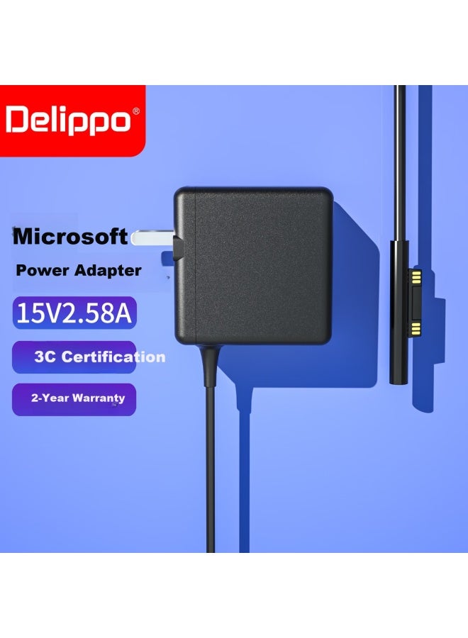 Delippo Charger Compatible With Microsoft Surface Laptop 2/1 Pro6/5/4th Generation, Power Adapter 15v2.58a Tablet Computer Power Cord
