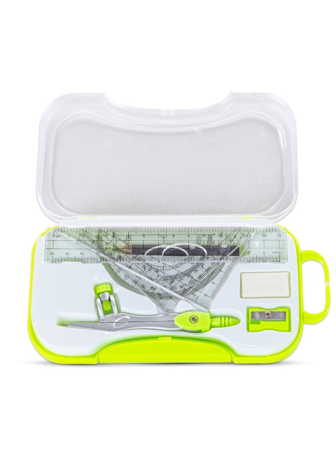 Eazy Kids Eazy Kids 8-Piece Geometry Box Set – Compass, Ruler, Protractor- Green - Image 2