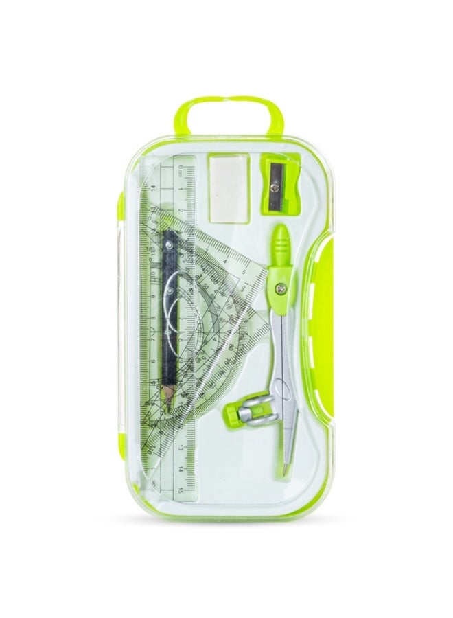 Eazy Kids Eazy Kids 8-Piece Geometry Box Set – Compass, Ruler, Protractor- Green - Image 1