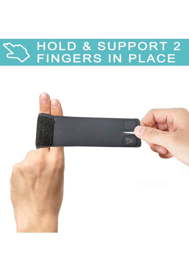 SYOSI Finger Splint Wraps Finger Sleeves Protectors 2 Pack Compression Elastic Adjustable Brace Buddy Wraps Straps Mallet Finger Brace for Sport Arthritis Trigger Finger and Joint Injuries L - Image 3