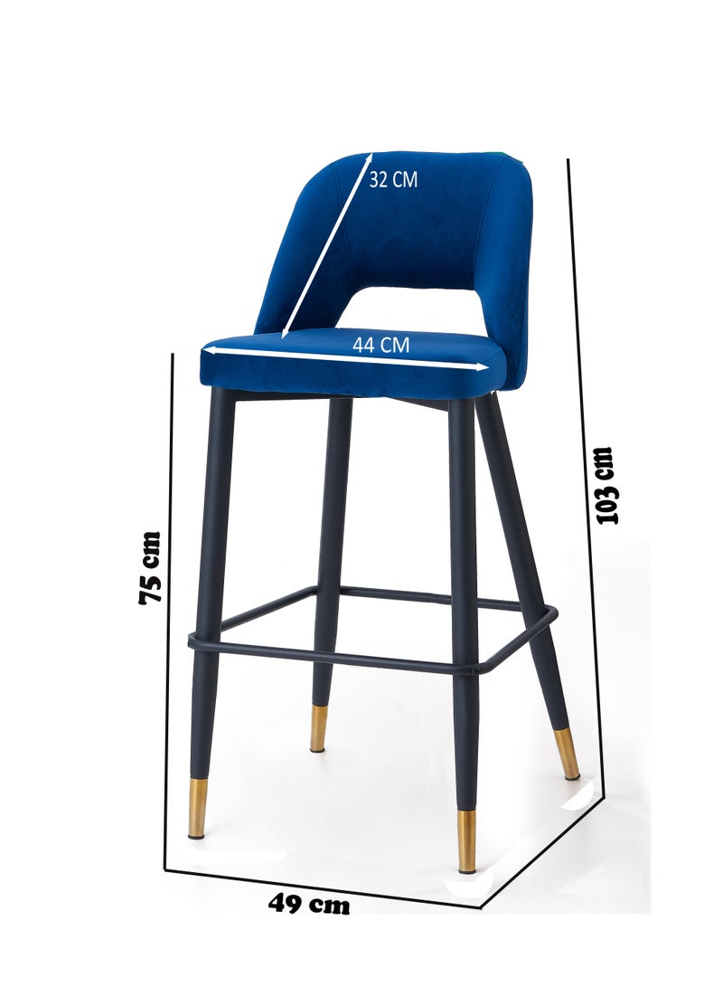 Ripple FURNITURE Bar Stool Kitchen Chair Round 3D High Bar Chair Modern Design With Chrome Base  - Image 2