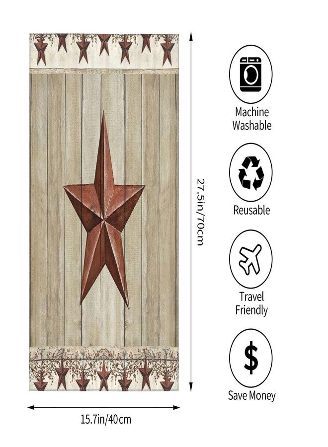 COVASA Hand Towels for Bathroom,Set of 2,Rustic Barn Western Texas Star and Primitive Berries On Country Wooden Plank,Soft Absorbent Small Bath Towel Kitchen Dish Guest Towel Home Decor 15.7"x27.5" - Image 5